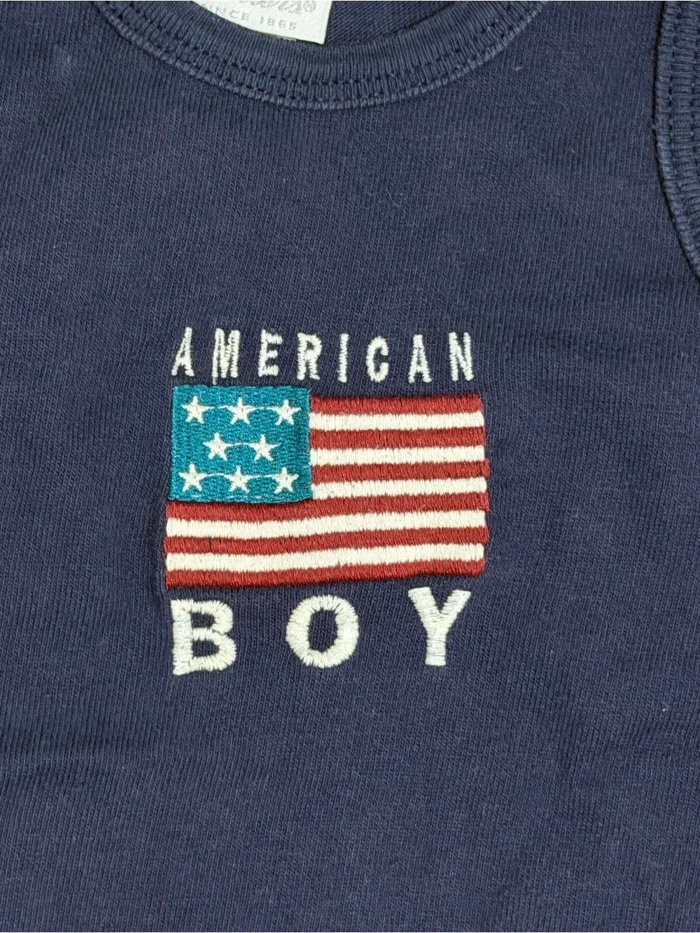 Vintage Carter’s Embroidered “American Boy” Romper 6-9M